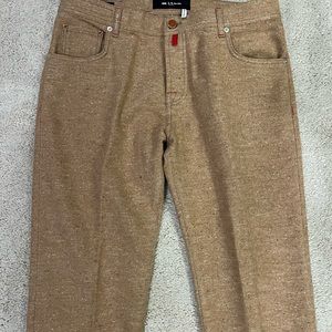 KITON SLIM FIT FIVE-POCKET DONEGAL PAINT